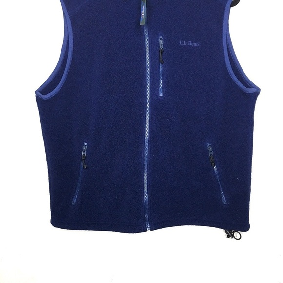 Vintage L.L. Bean Men’s Fleece Full Zip Vest Synchilla Blue - Picture 4 of 11